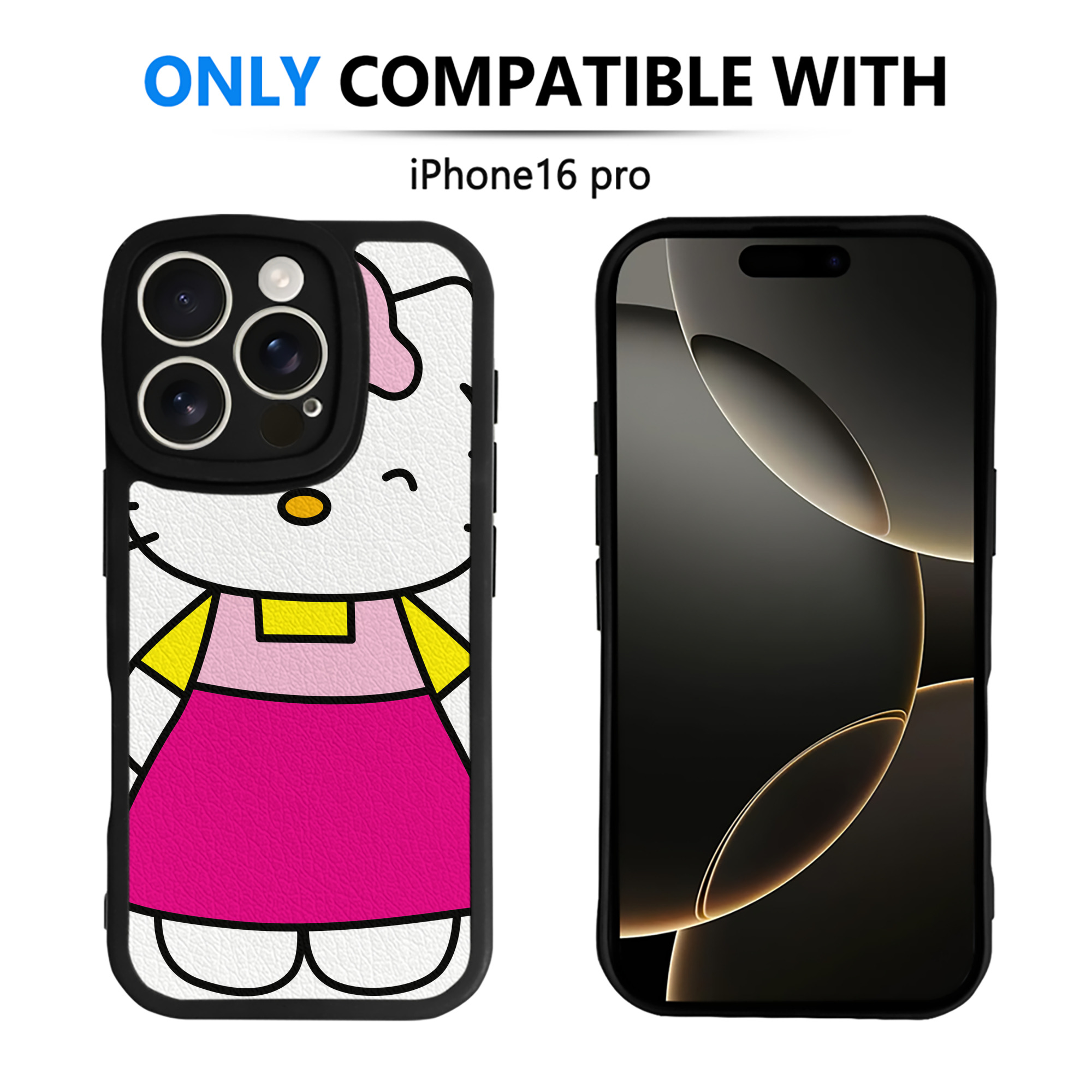 （画像用） Hello Kitty ハローキティ 【iPhone 16シリーズ対応】シリコンスマホケース（レザー調） 材質：シリコン